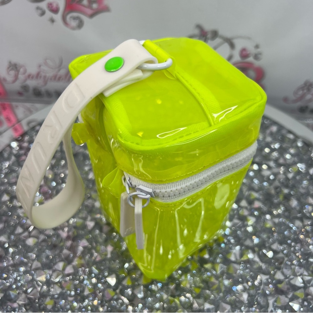Drunk elephant bag seethrough transparent Neon Yellow Clear Vinyl Cosmetic Pouch - Picture 5 of 10